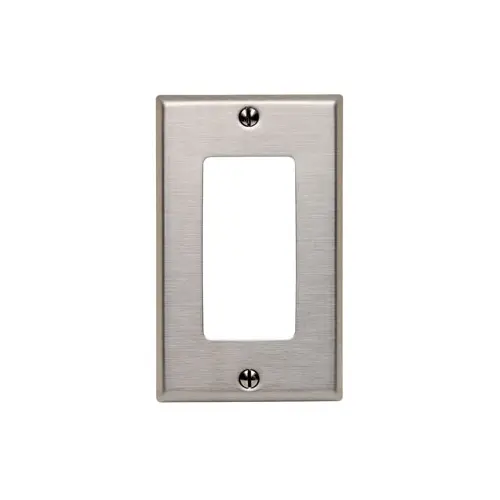 Leviton 347V 1-Gang Decora Wallplate, Standard Size, Non-Magnetic Stainless Steel 84401-40