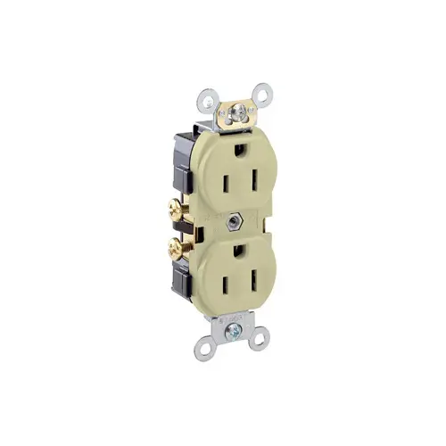 [CR15-I] 15 Amp Duplex Receptacle/Outlet, Commercial Grade, Self-Grounding