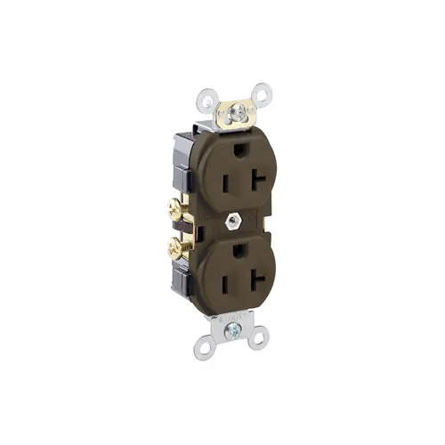 [CR20] Leviton 20 Amp Duplex Receptacle/Outlet, Commercial Grade, Self-Grounding CR20