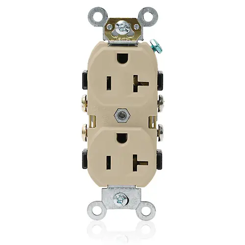 Leviton 20 Amp Duplex Receptacle/Outlet, Commercial Grade, Self-Grounding CR20-I