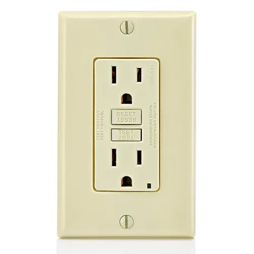 Leviton15 Amp, Self Test, Non Tamper-Resistant Slim GFCI Outlet with LED Indicator Light