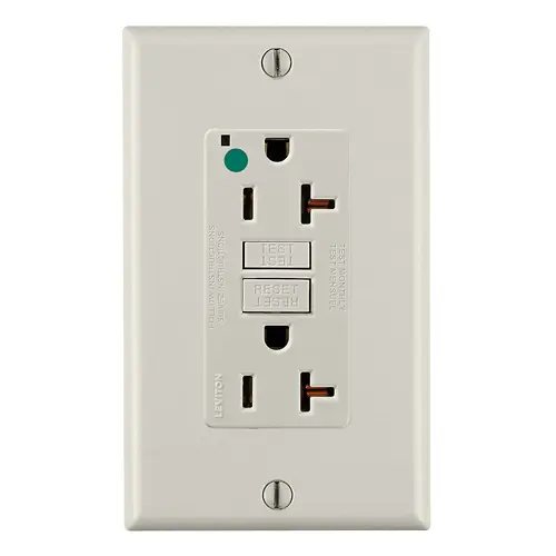 Leviton 20 Amp SmartlockPro® GFCI Receptacle/Outlet, Hospital Grade GFNT2-HGT
