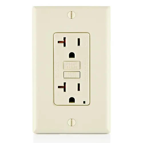 Leviton 20 Amp, Self-Test, Tamper-Resistant Slim GFCI Outlet with LED Indicator Light