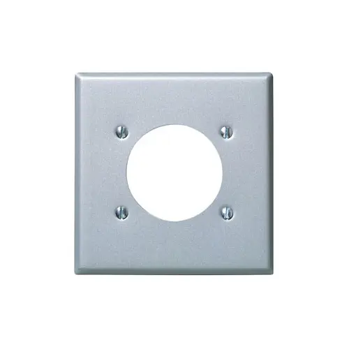 2-Gang Power Receptacle Wallplate, Standard Size, Non-Magnetic Stainless Steel