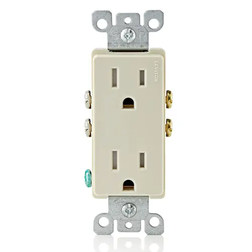 Leviton 15 Amp Decora Tamper-Resistant Duplex Outlet/Receptacle, Grounding, Light Almond