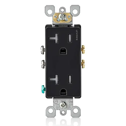 Leviton 20 Amp Decora Tamper-Resistant Duplex Outlet/Receptacle, Grounding