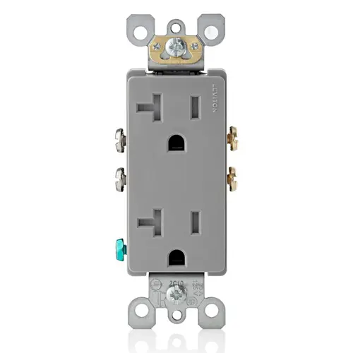 [T5825-GY] Leviton 20 Amp Decora Tamper-Resistant Duplex Outlet/Receptacle, Grounding