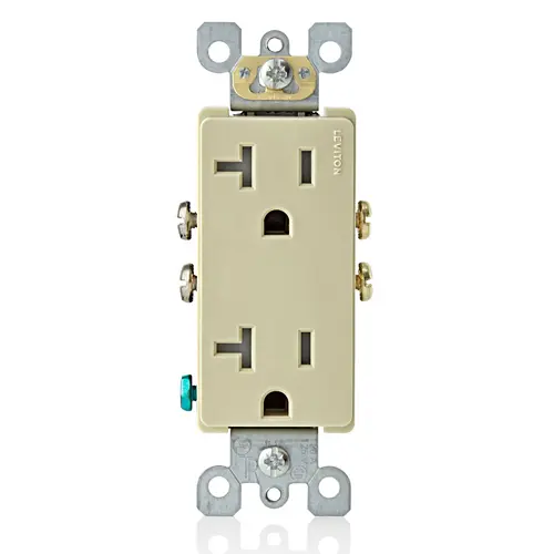 [T5825-I] Leviton 20 Amp Decora Tamper-Resistant Duplex Outlet/Receptacle, Grounding