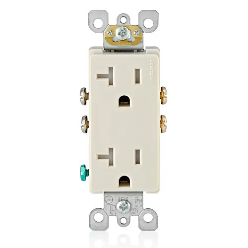 [T5825-T] Leviton 20 Amp Decora Tamper-Resistant Duplex Outlet/Receptacle, Grounding