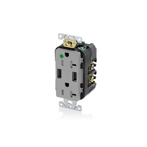 Leviton Tamper-Resistant USB Receptacle, 20 Amp, 125 Volt