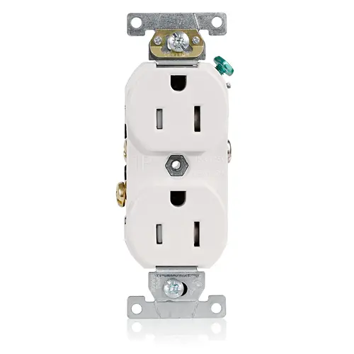 Leviton Tamper-Resistant Duplex Receptacle, 15 Amp, 125 Volt TBR15-W