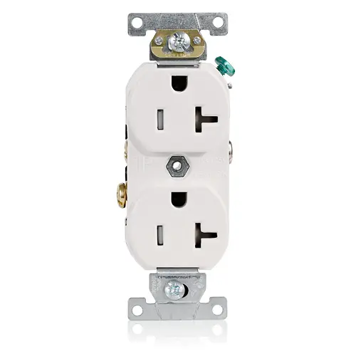 Leviton Tamper-Resistant Duplex Receptacle, 20 Amp, 125 Volt TBR20-W