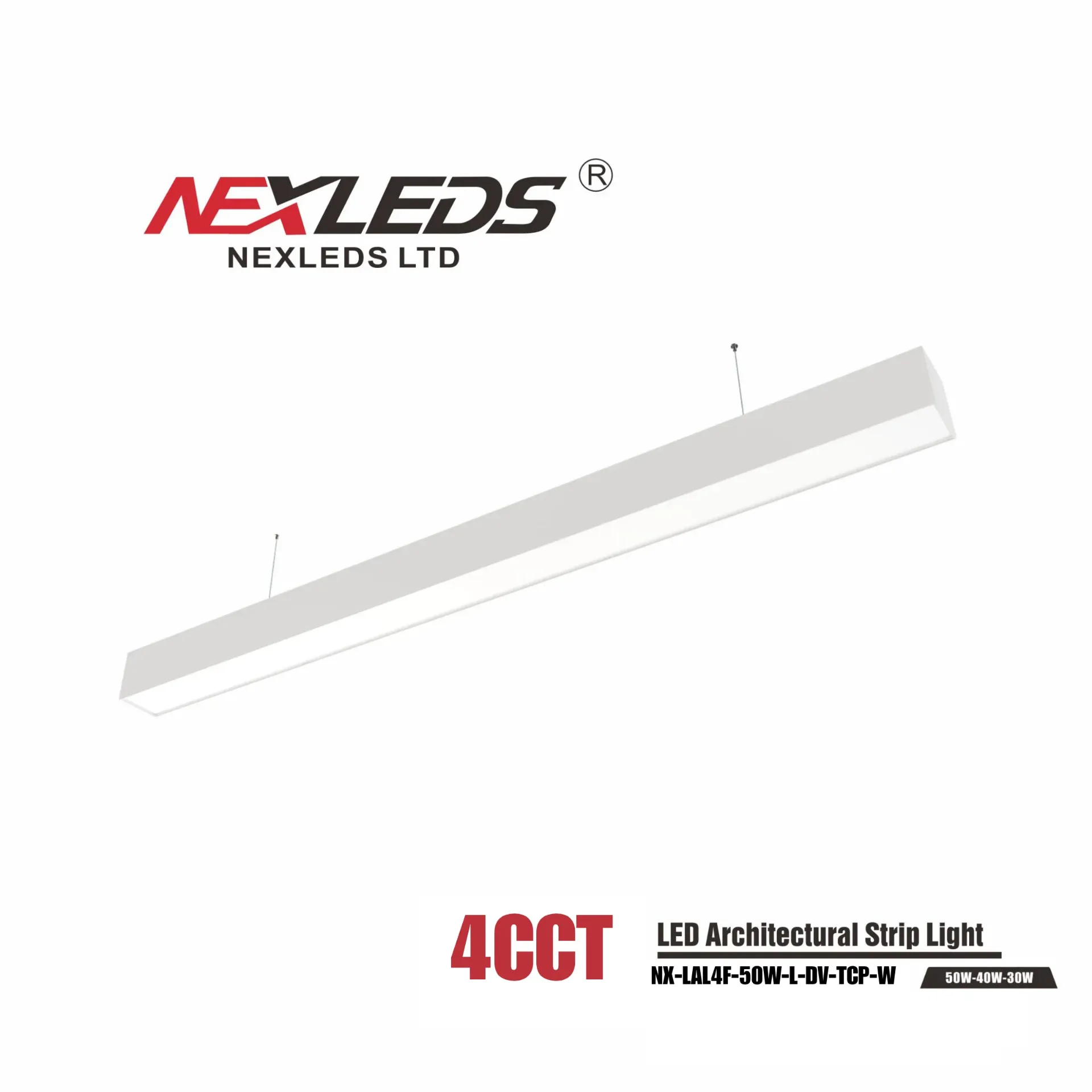 Nexleds 4' LED Architectural Linear Light Wattage and CCT Selectable