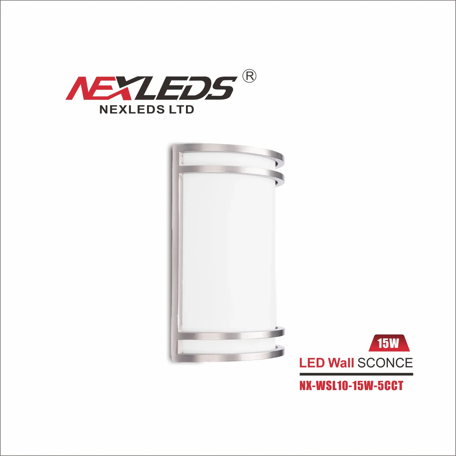 [NX-WSL10-15W-5CCT-BK] Nexleds NX-WSL10-15W-5CCT 15W LED Wall Sconce (Black)