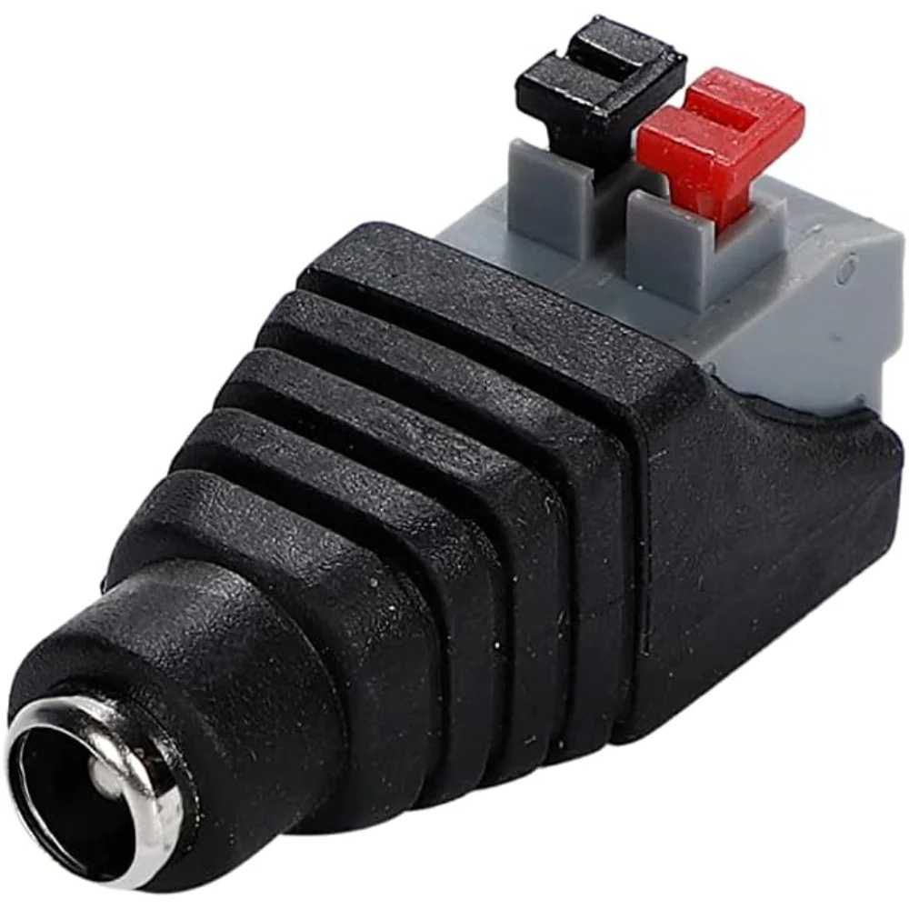 DC Female Connector Power Adapter Solderless Push Type 5.5/2.1mm
