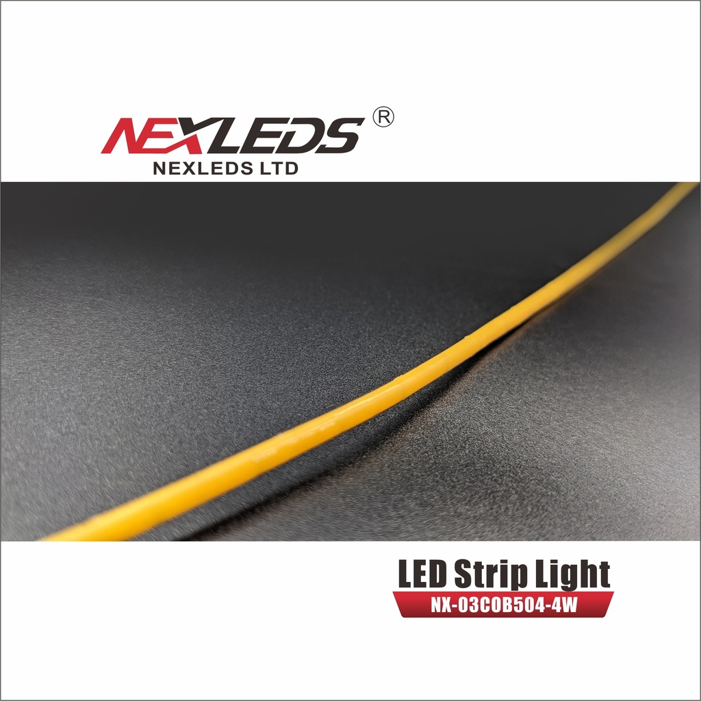 Nexleds LED 3MM COB TAPE LIGHT 504 chips/m [5 meter reel] - 4W/M, 3000K (NX-03COB504-4W-IP20-3K)
