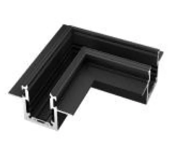 24V Magnetic Track Horizontal 90 Corner Aluminum Black Finish
