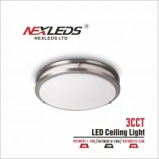 [NX-FMDR11-18W] Nexleds 11 inch LED Double Ring Ceiling Light - 18W - 3CCT Adjustable - 1300LM Ceiling Mount