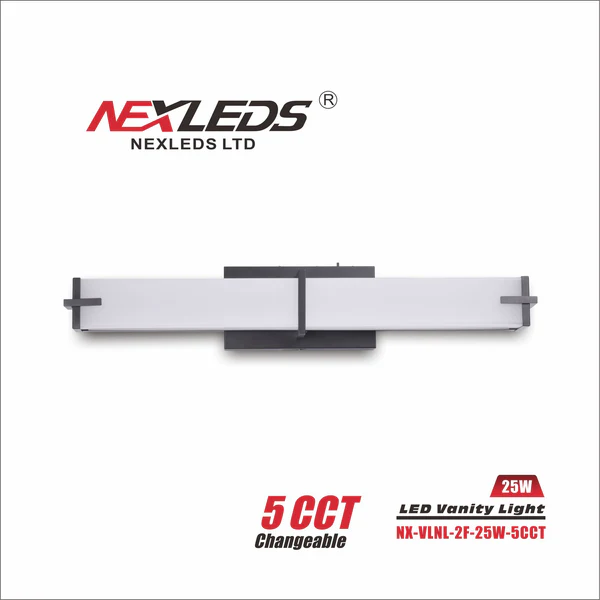 Nexleds NX-VLNL-2F-25W-5CCT-B 25W Black LED Vanity Light