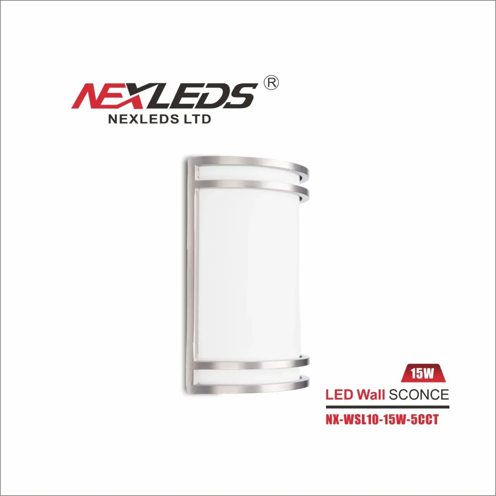 [NX-WSL10-15W-5CCT-B] Nexleds LED Wall Sconce (in black) - 15W, 5CCT (NX-WSL10-15W-5CCT-B)
