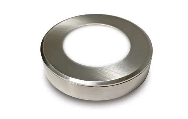 Nexleds Slim Puck Light, 2", 3W, 3CCT, 24V, Brushed Nickel