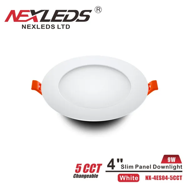 Nexleds 4” 9w Nx-4es04-5cct Slim Panel Downlight, 5cct, Wet Location
