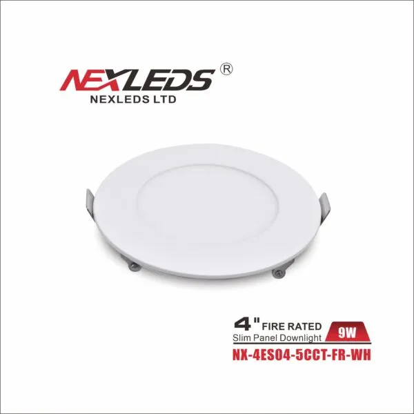 Nexleds 4" [2-HOUR] Fire Rated Slim Panel Downlight - 9W, 5CCT (NX-4ES04-5CCT-FR-WH)