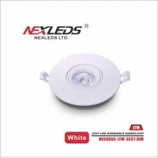 [NXCOB60-12W 3CCT-DIM-W] Nexleds 4 inch LED Dimmable Downlight - 3CCT - 12W - 120V - White Finish  LED Downlights