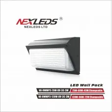 [NX-OWWP3-75W-DV-3C-3W] Nexleds - LED Wall Pack - 3CCT Adjustable - 75W/60W/40W selectable - 100-347V - 130lm/w