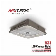 Nexleds - LED Canopy Light - 3CCT Adjustable - 80W/60W/40W - 100-347V - 130lm/w