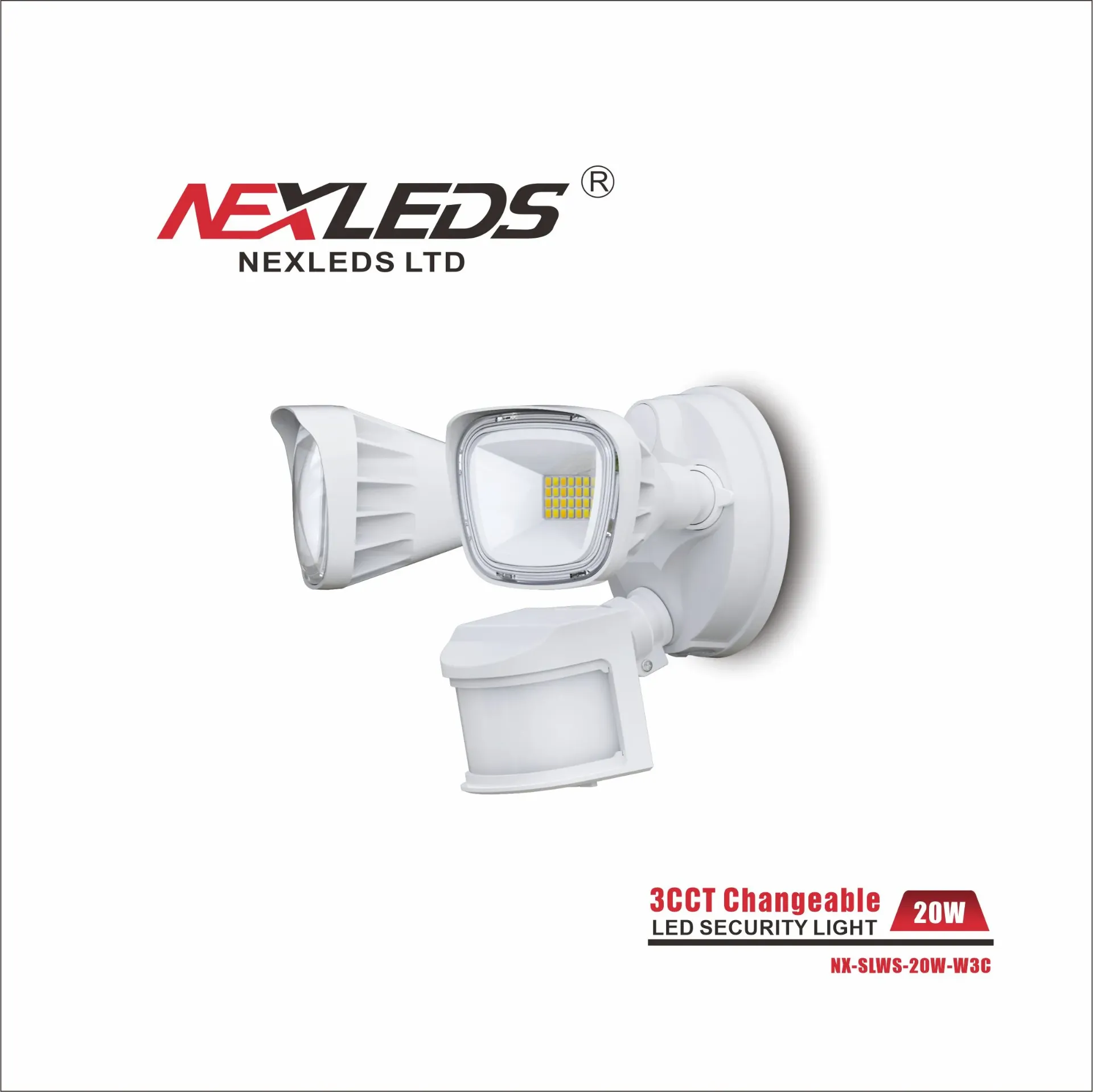 [NX-SLWS-20W-W3C] Nexleds 3CCT LED Security Light (WHITE) - 20W, 3CCT (NX-SLWS-20W-W3C)