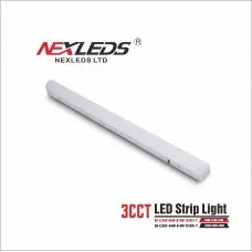 Nexleds - LED Strip Light - 3CCT Adjustable - 40W/32W/24W - 130LM/W - 120-347VAC - White FinishStrip Fixtures
