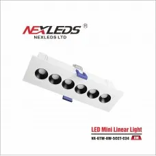 Nexleds - LED Mini Linear Light - 5CCT Adjustable - 8W - 120VAC - 500LM - White Finish - NX-6TW-8W-5CCT-C34LED Downlights