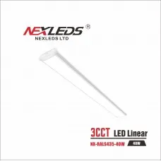 Nexleds - LED 4FT Linear wraparound - 3CCT Adjustable - 40W - 100-130VAC - 4500LM - White FinishWraparound