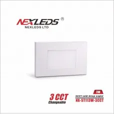 Nexleds - LED Step Light - 3CCT Adjustable - 3W - 120AC - 110lm - White FinishLED Bulbs & Fixtures