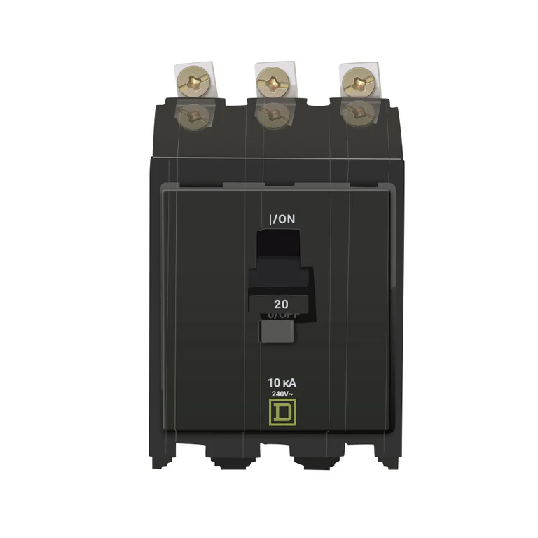 Square D QOB320 Miniature Circuit Breaker Bolt-On - 20 Amp - 3 Pole - 240 Volt