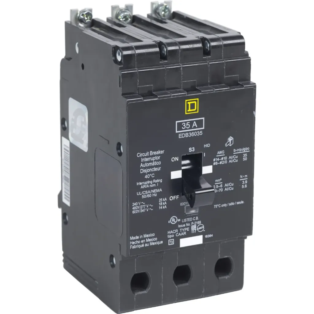 EJB36050 - Square D - Molded Case Circuit Breaker Bolt-On - 50 Amp - 3 Pole - 600 Volt