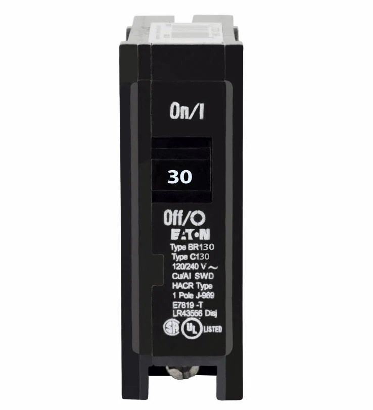 Eaton BR130 30A Push On Single Pole Circuit Breaker