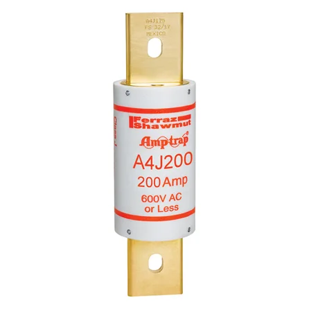 Mersen A4J200 Fuse, Fast-Acting, Class J, 200kA AC, 100kA DC, 600VAC/300VDC, 200A
