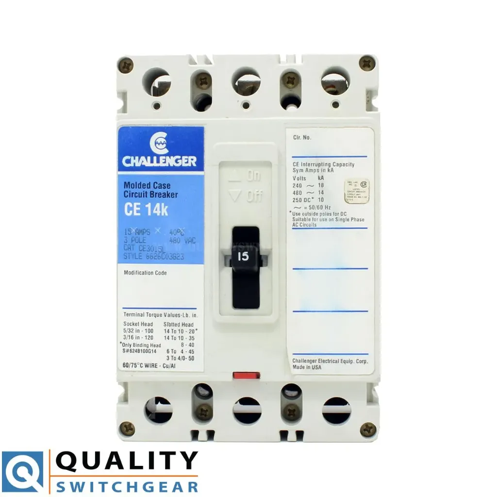 Challenger CE3015L Circuit Breaker 3 Pole 15A 480 VAC