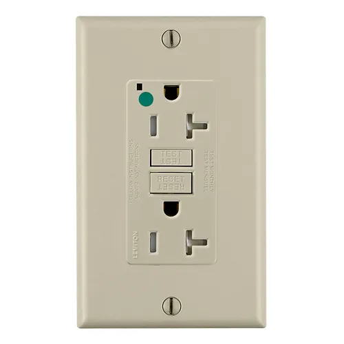 Leviton 20A-125V Extra-Heavy Duty Hospital Grade Tamper-Resistant Duplex Self-Test GFCI Receptacle, 20-Amp, GFTR2-HGI, Ivory