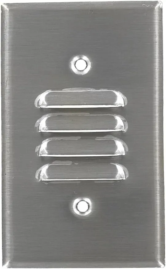 Leviton 84080-40 1-Gang Louvre Device Louvre Wallplate, Standard Size, Strap Mount, Stainless Steel