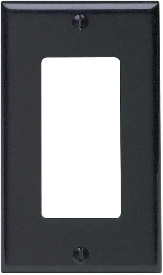 Leviton Standard Size Thermoset Device Mount 1-Gang Decora/GFCI Device Decora Wallplate, 80401-E, Black