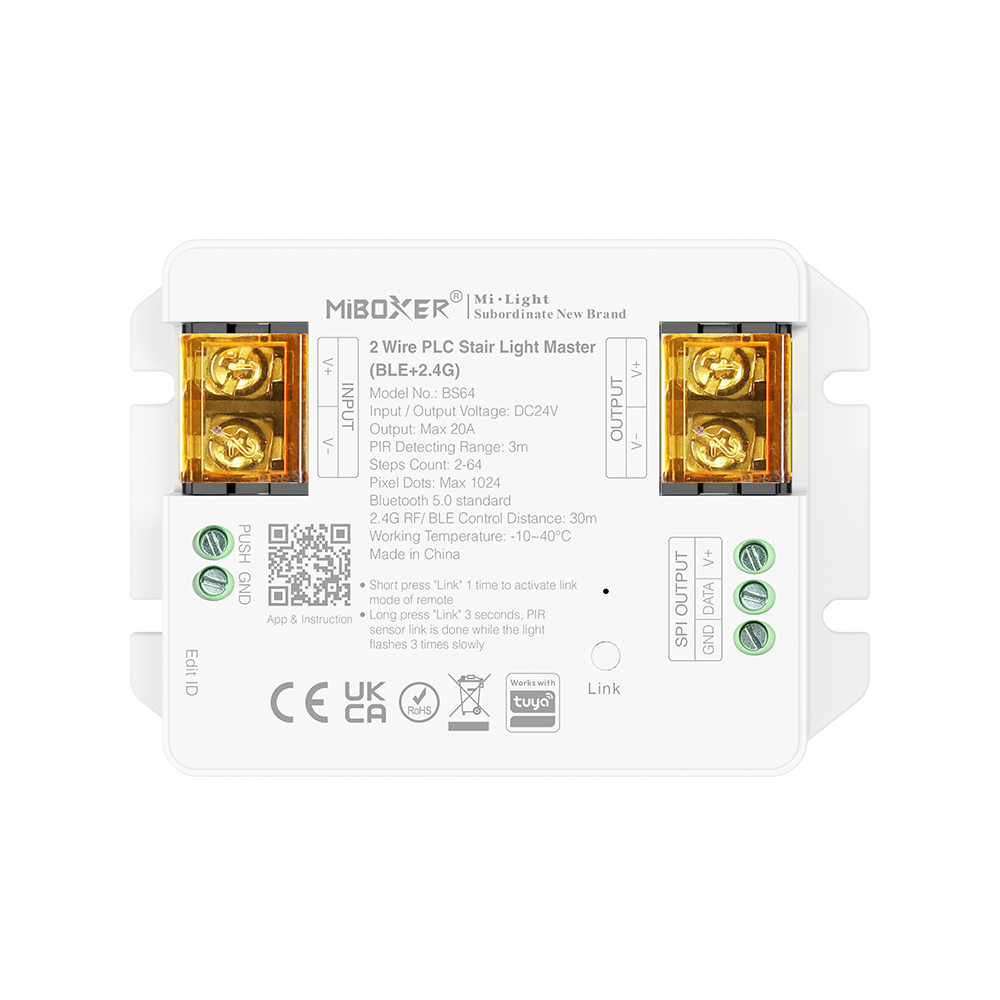 [BS64] Miboxer BS64 2 Wire PLC Stair Light Master (BLE+2.4G）