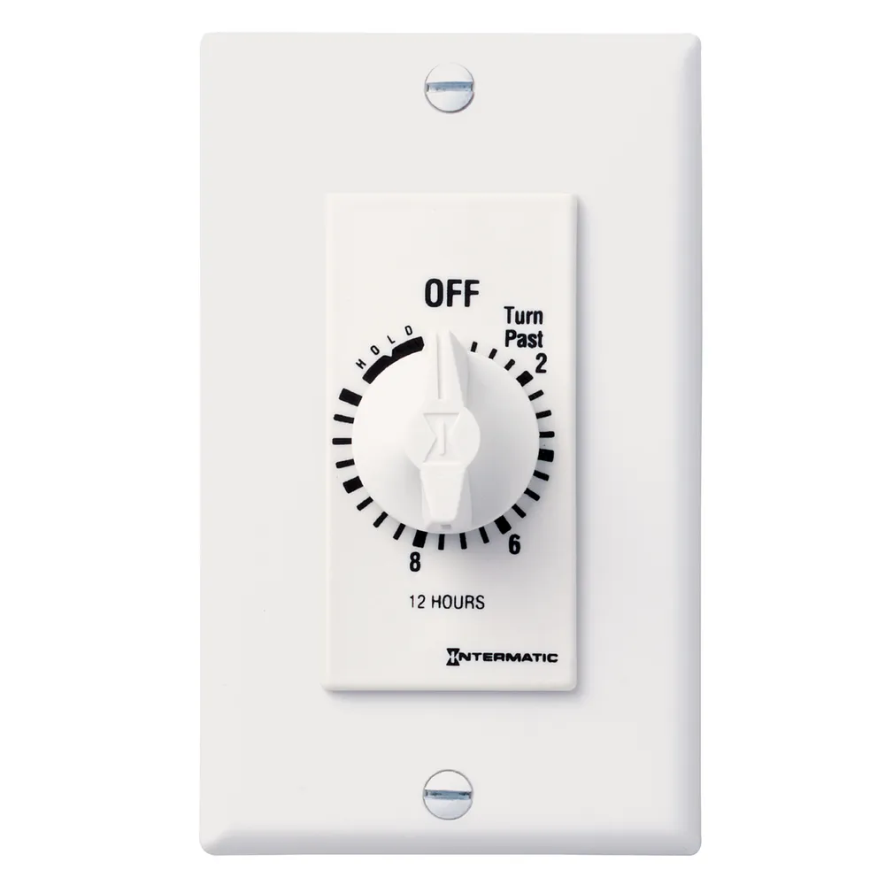 Intermatic 12 Hour 125-277 V SPST White w/ Hold For Continuous Duty