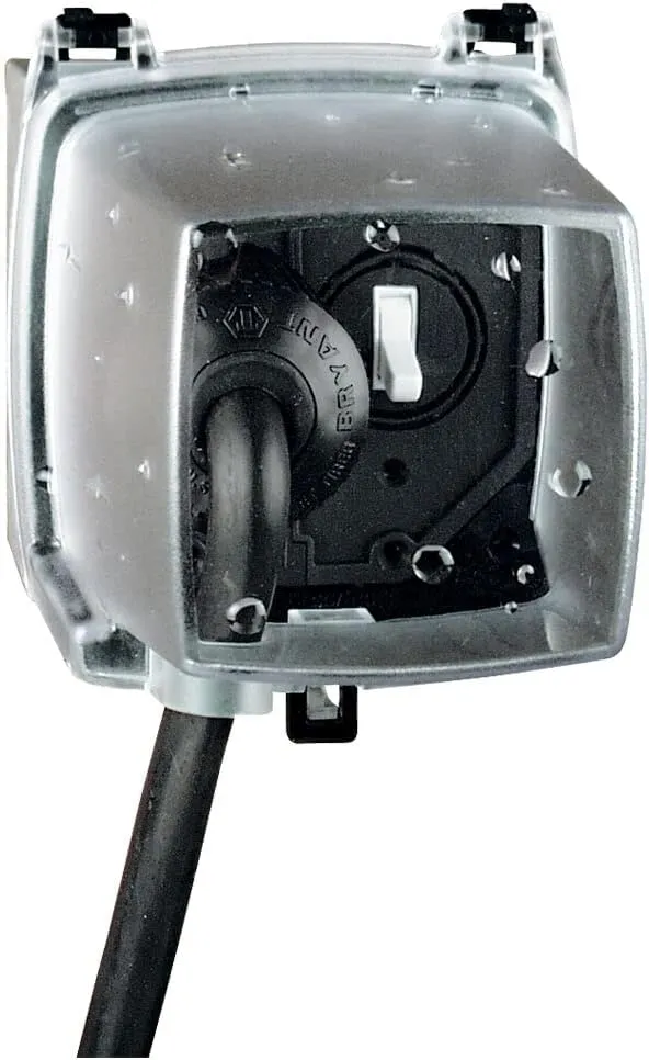 Intermatic 2 Gang 4-3/4" Deep w/GFCI, Duplex,Toggle/Rnd (WP217) Inserts Flexi Guard - Clear