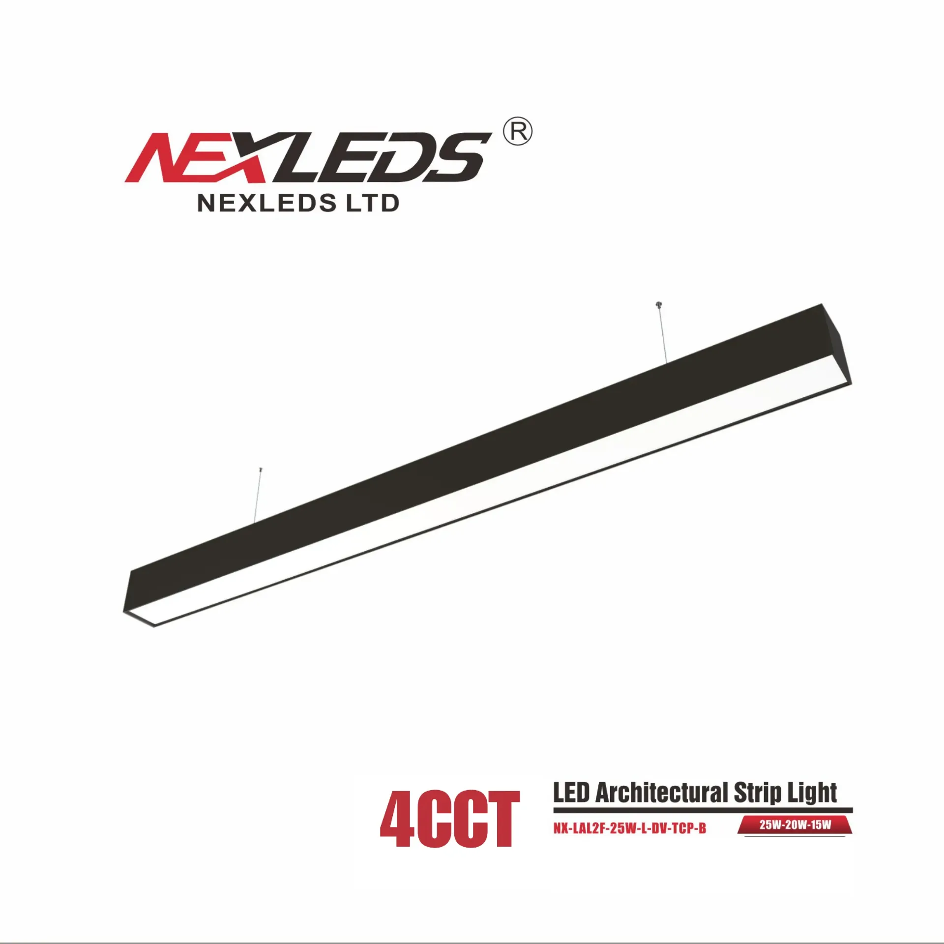 Nexleds 2' LED Architectural Linear Light Wattage and CCT Selectable