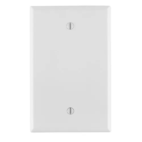 Leviton 1-Gang Blank Wallplate, Midway Size, Thermoplastic Nylon, White