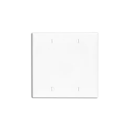 Leviton 2-Gang Blank Wallplate, Standard Size, Thermoplastic Nylone, White