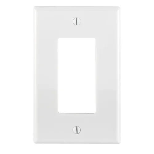 Leviton 1-Gang Decora/GFCI Device Wallplate, Midway Size, Thermoplastic Nylon, White PJ26-W